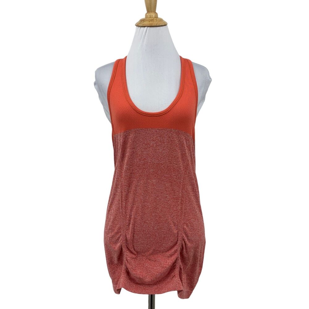 Athleta Fast Track Tank Top Womens M Racerback Colorblock Ruched Stretch Shirt